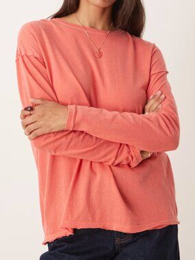 Free People We the Free Pink Oversize long sleeve tee S